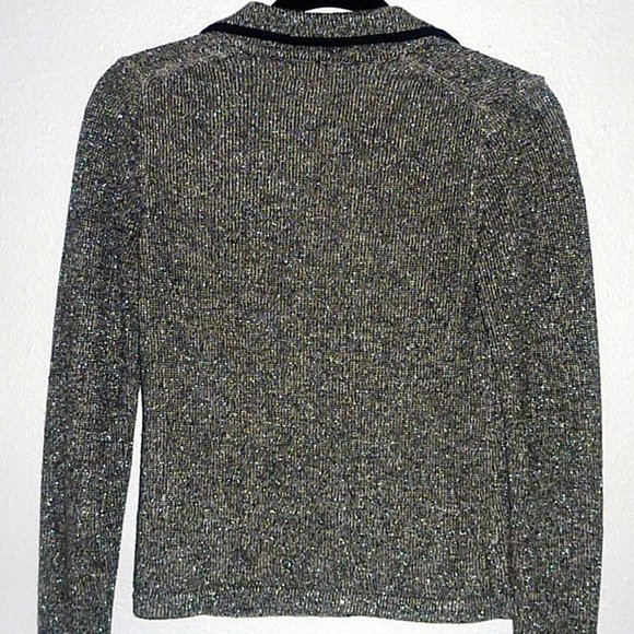 Banana Republic Sparkling Cardigan One Button Down Black/Gray Sweater Size XS - Picture 3 of 6